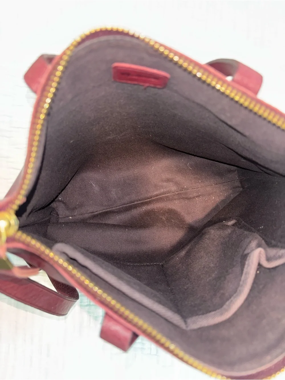 Madewell Small Zip-Top Transport Crossbody Bag Leather Dark Cabernet Burgundy
